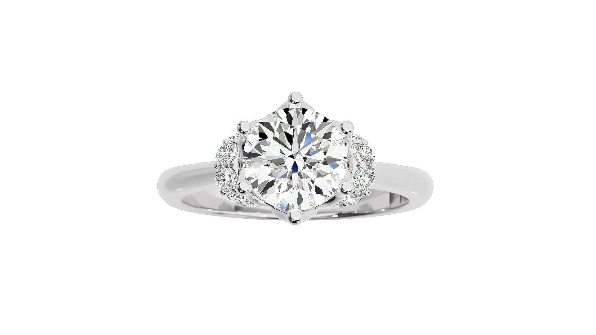 solitaire wedding engagement women ring 3dm render detail 3D print model_12
