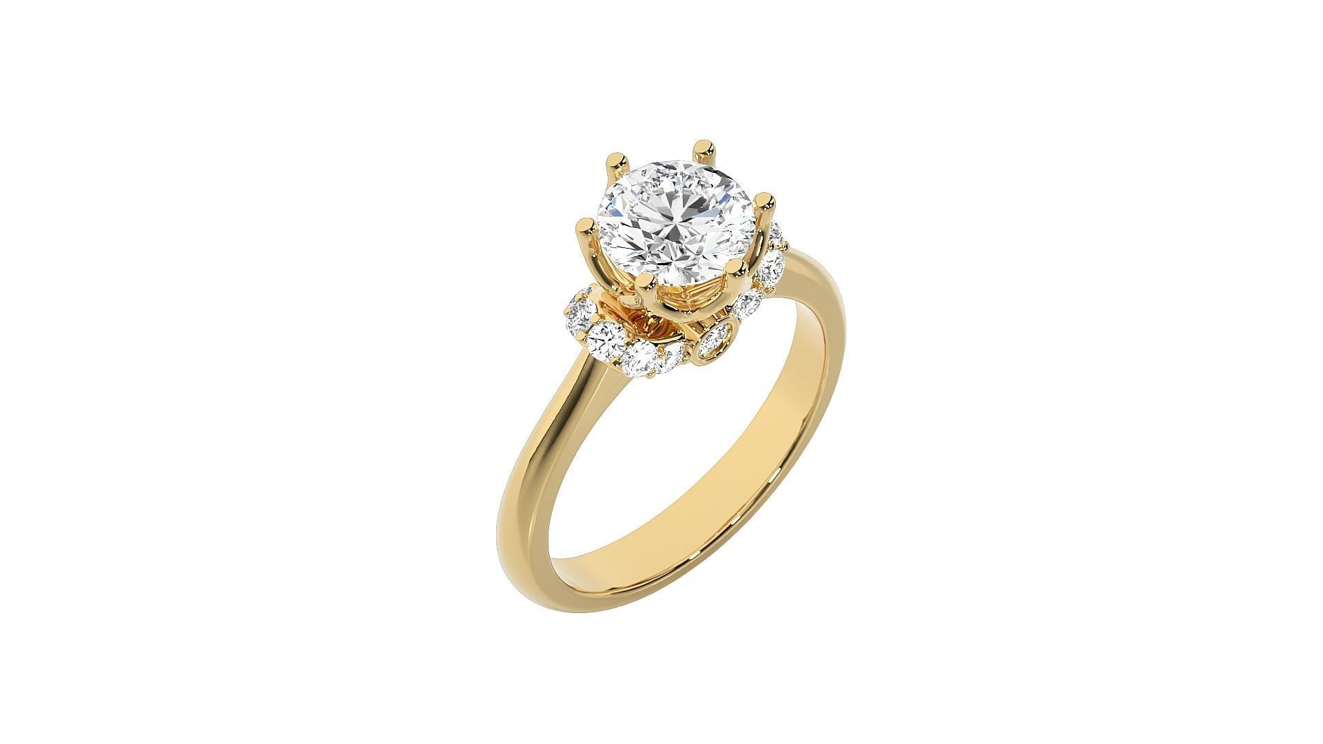 solitaire wedding engagement women ring 3dm render detail 3D print model_6