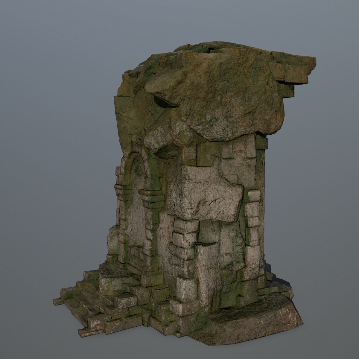 statue stone Low-poly 3D model_4