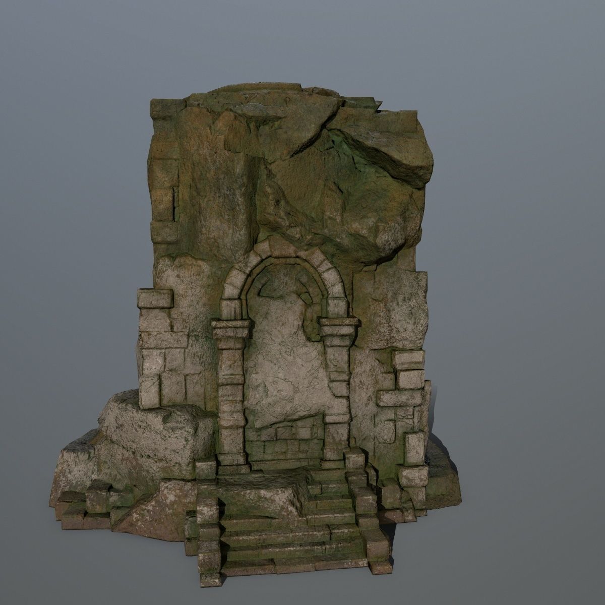 statue stone Low-poly 3D model_5