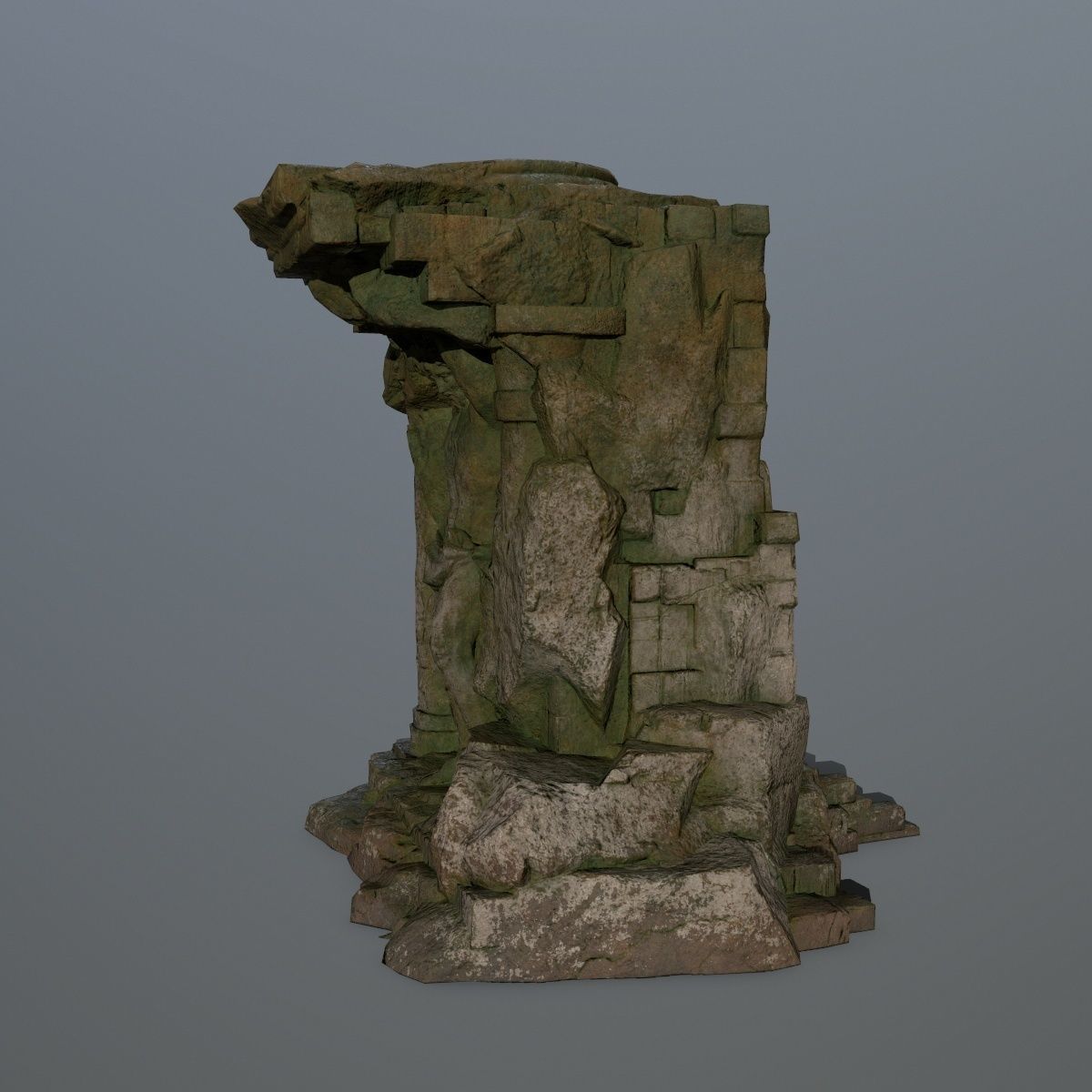 statue stone Low-poly 3D model_7