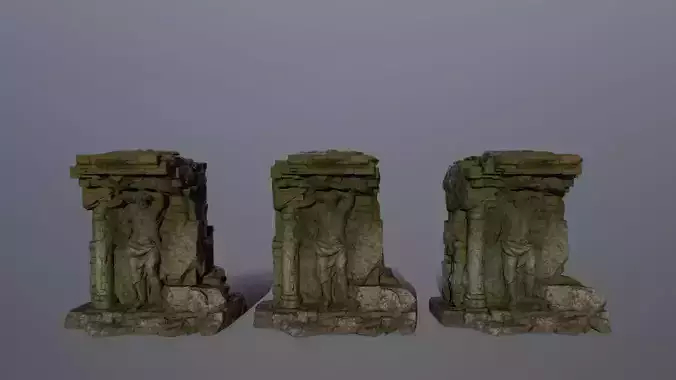 statue stone Low-poly 3D model