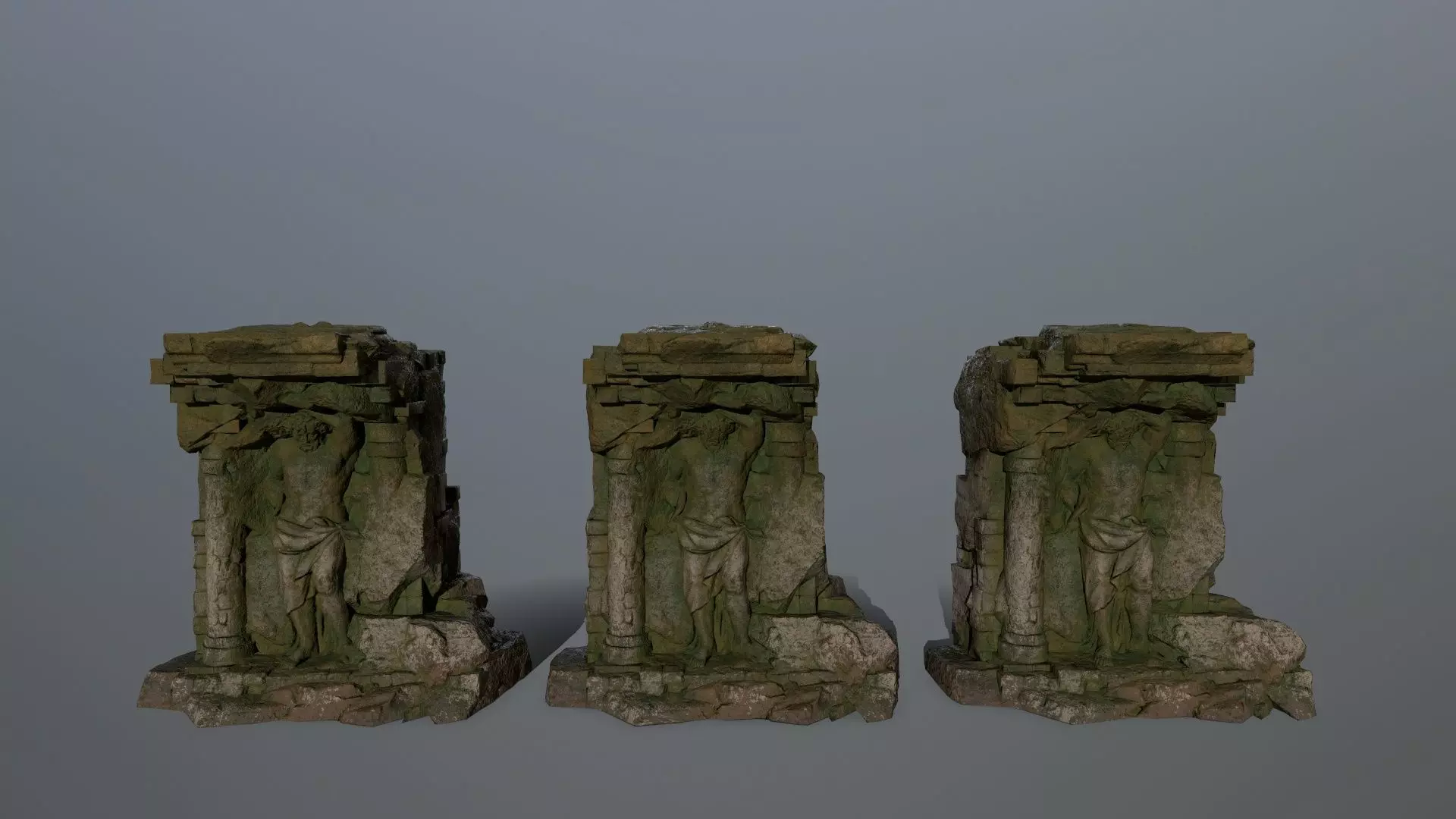 statue stone Low-poly 3D model_0