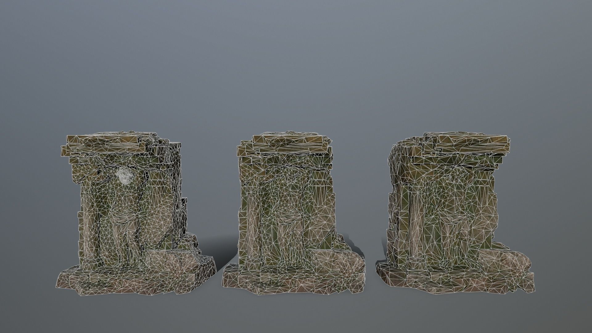 statue stone Low-poly 3D model_1