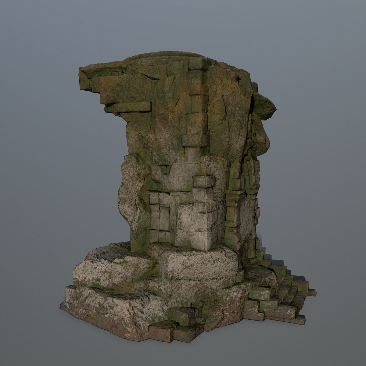 statue stone Low-poly 3D model_6