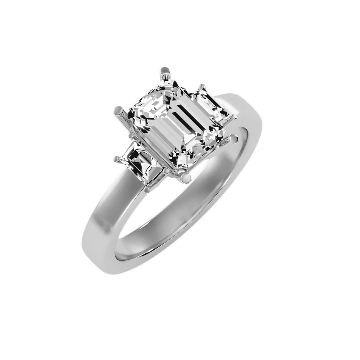 solitaire wedding engagement women ring 3dm render detail 3D print model_4