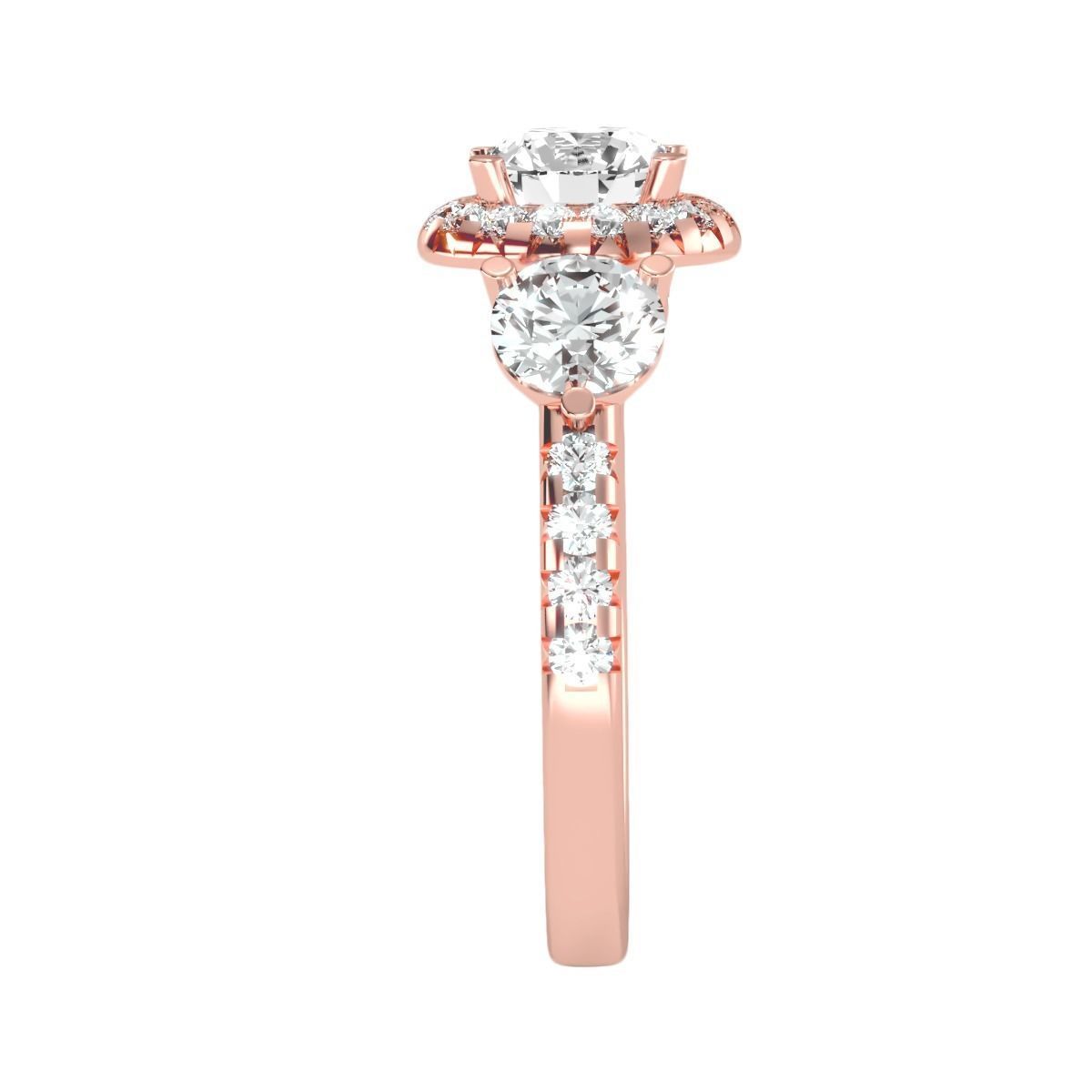solitaire wedding engagement women ring 3dm render detail 3D print model_2