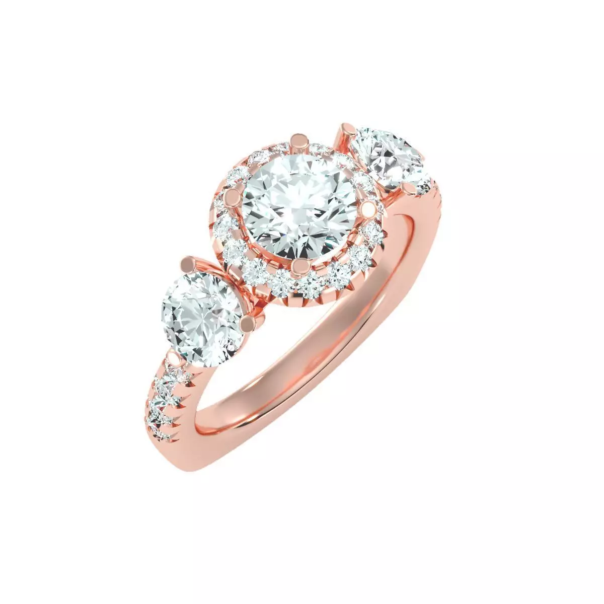 solitaire wedding engagement women ring 3dm render detail 3D print model_0