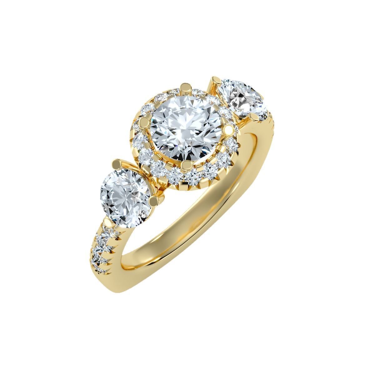 solitaire wedding engagement women ring 3dm render detail 3D print model_9