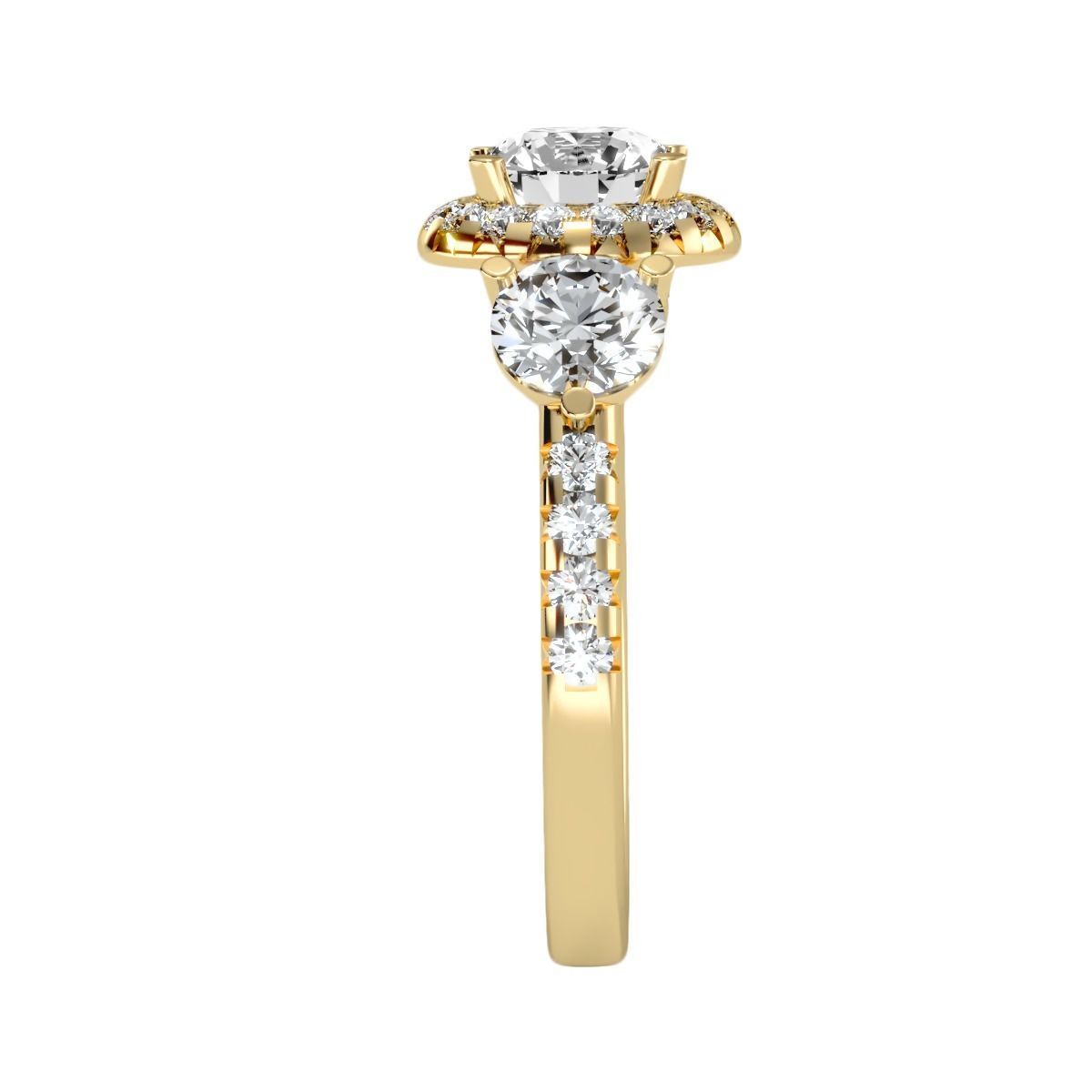 solitaire wedding engagement women ring 3dm render detail 3D print model_10