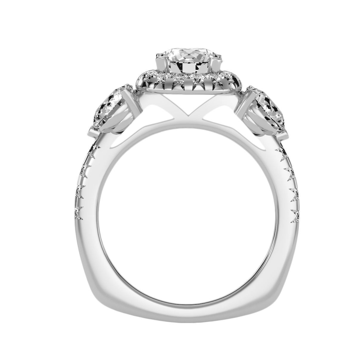 solitaire wedding engagement women ring 3dm render detail 3D print model_4