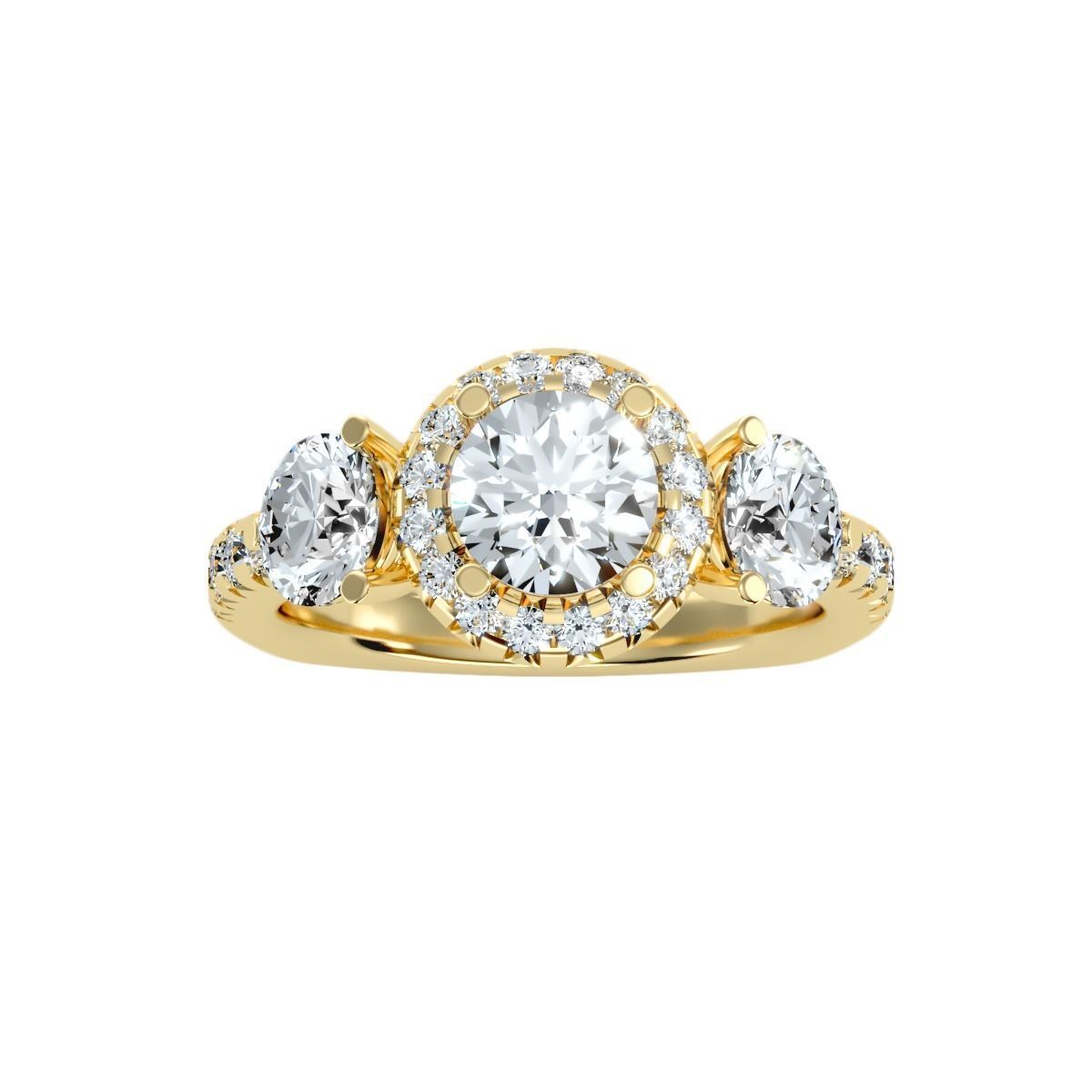 solitaire wedding engagement women ring 3dm render detail 3D print model_11