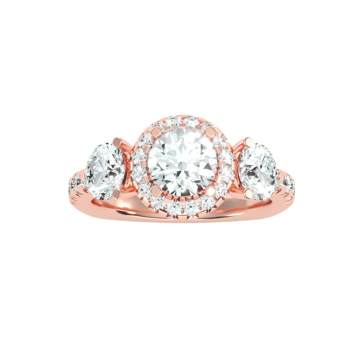 solitaire wedding engagement women ring 3dm render detail 3D print model_3