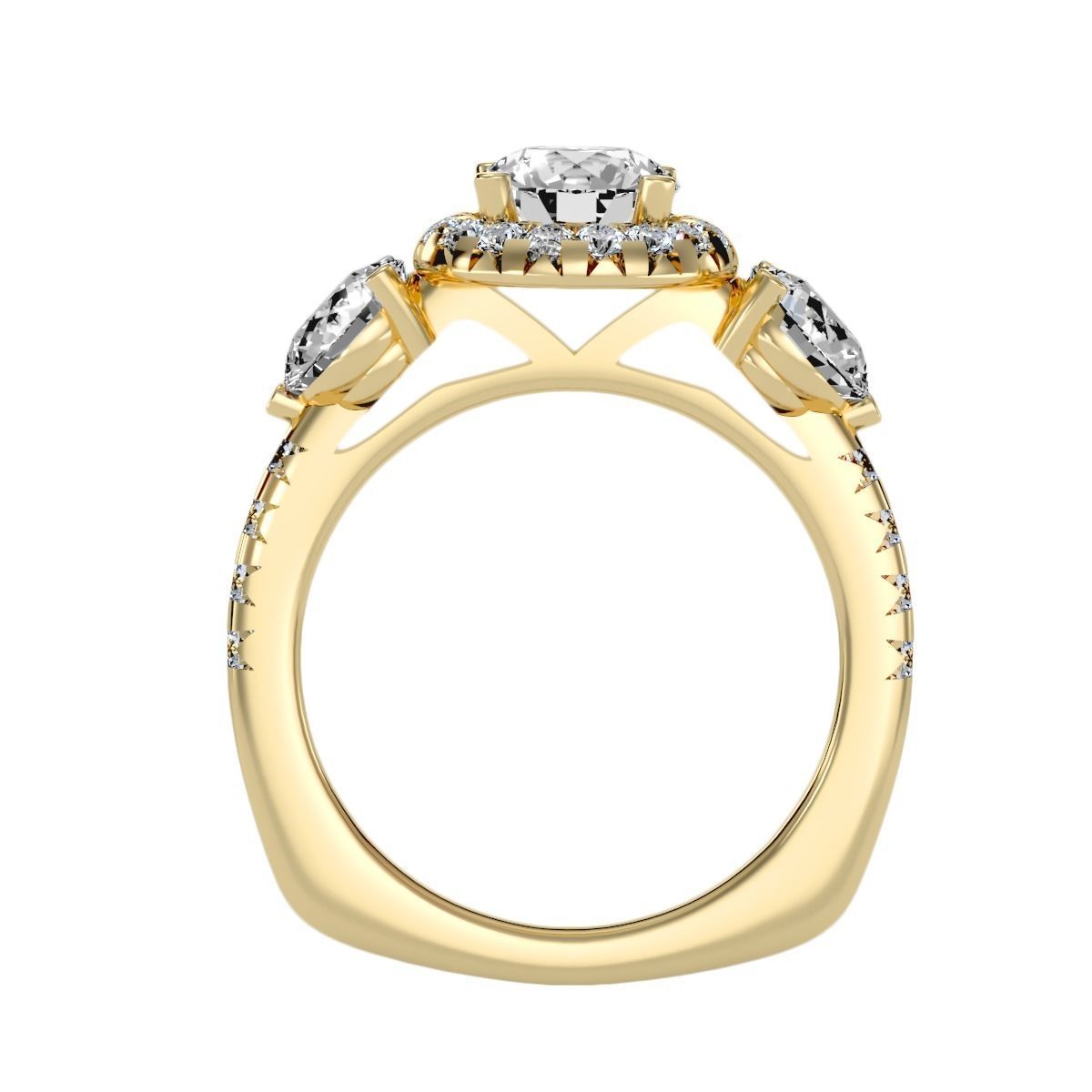solitaire wedding engagement women ring 3dm render detail 3D print model_8