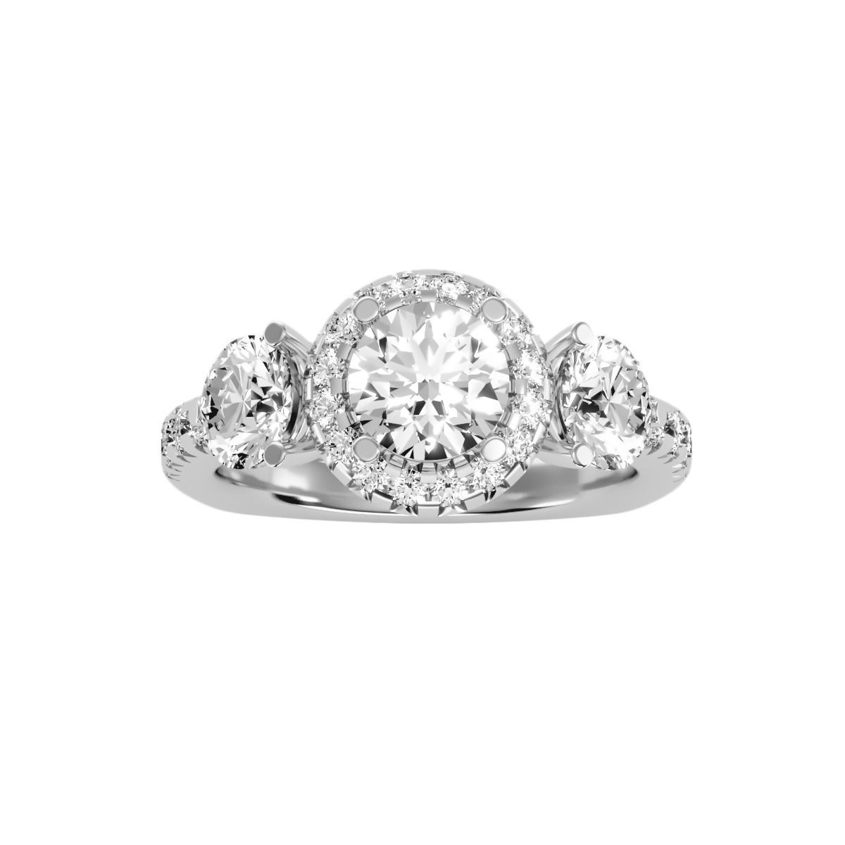 solitaire wedding engagement women ring 3dm render detail 3D print model_7