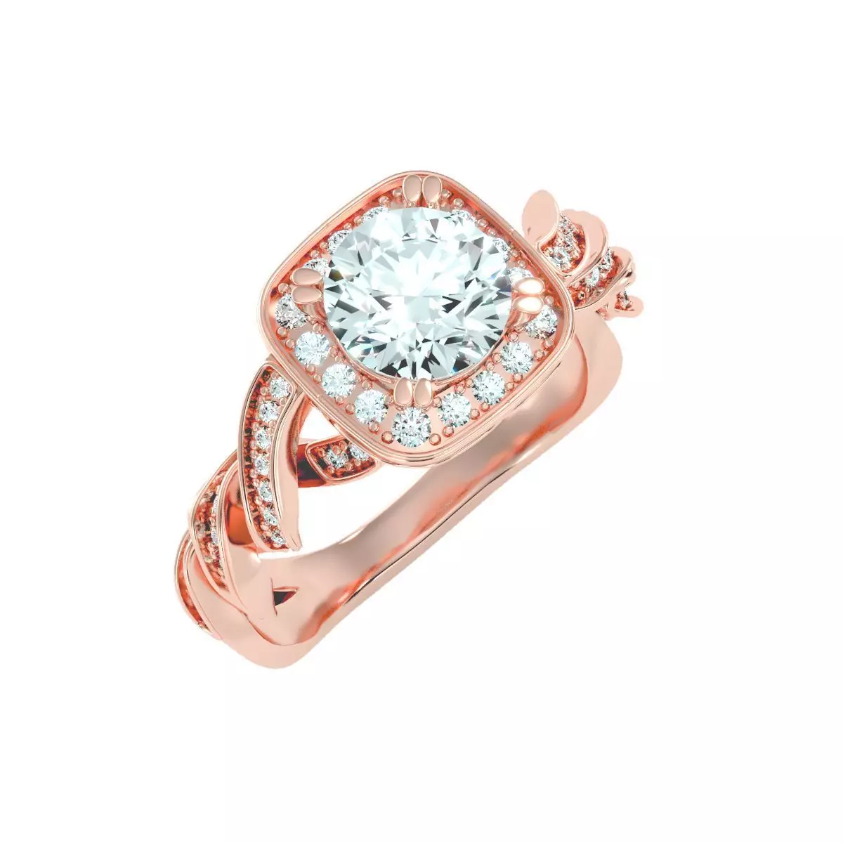solitaire wedding engagement women ring 3dm render detail 3D print model