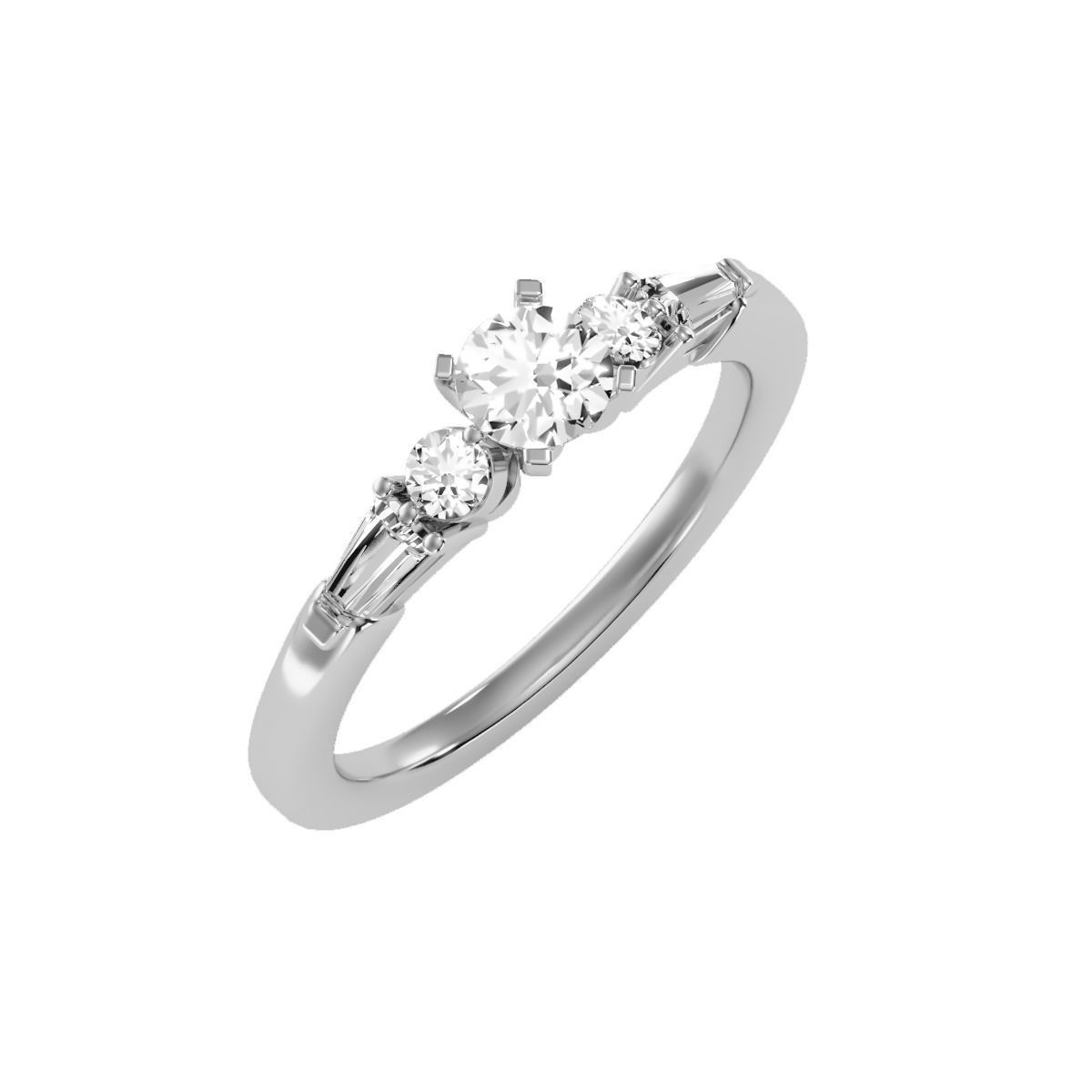 solitaire wedding engagement women ring 3dm render detail 3D print model_5