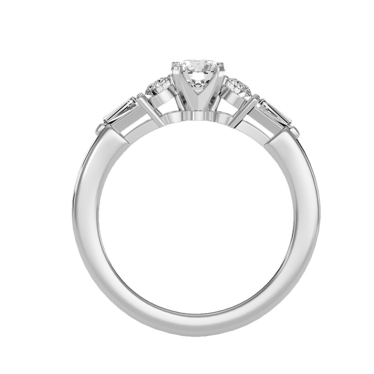 solitaire wedding engagement women ring 3dm render detail 3D print model_4