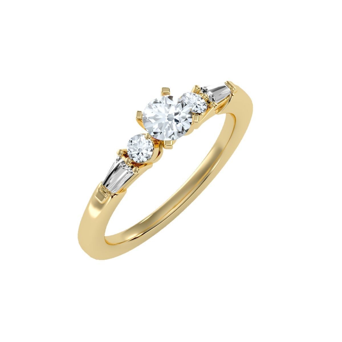 solitaire wedding engagement women ring 3dm render detail 3D print model_9