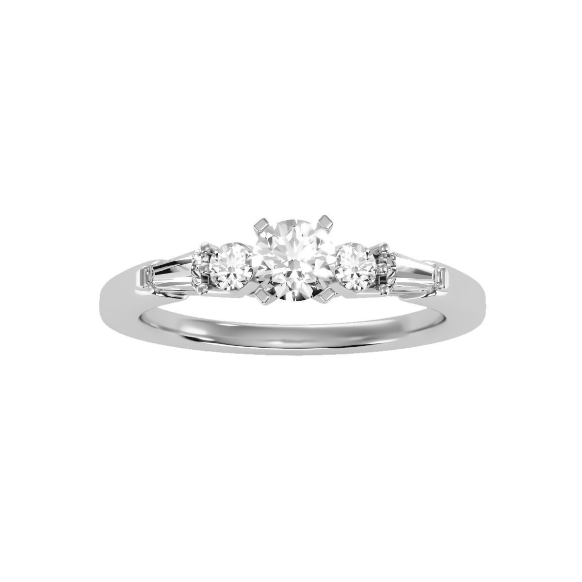 solitaire wedding engagement women ring 3dm render detail 3D print model_7
