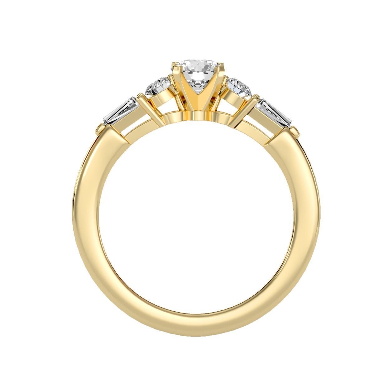 solitaire wedding engagement women ring 3dm render detail 3D print model_8