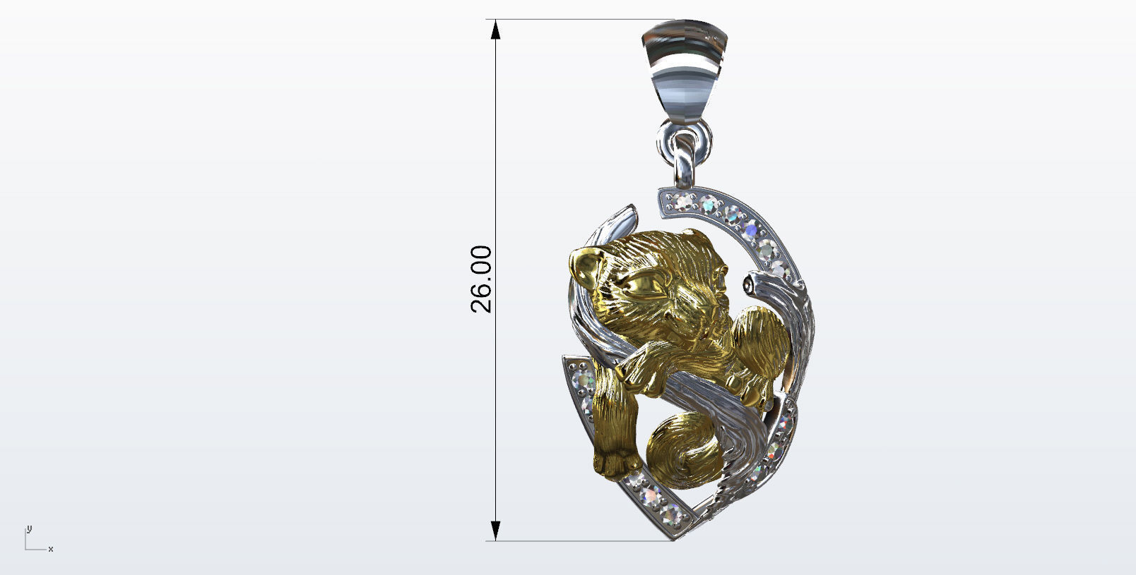 Tiger Cub Pendant Free 3D print model_4