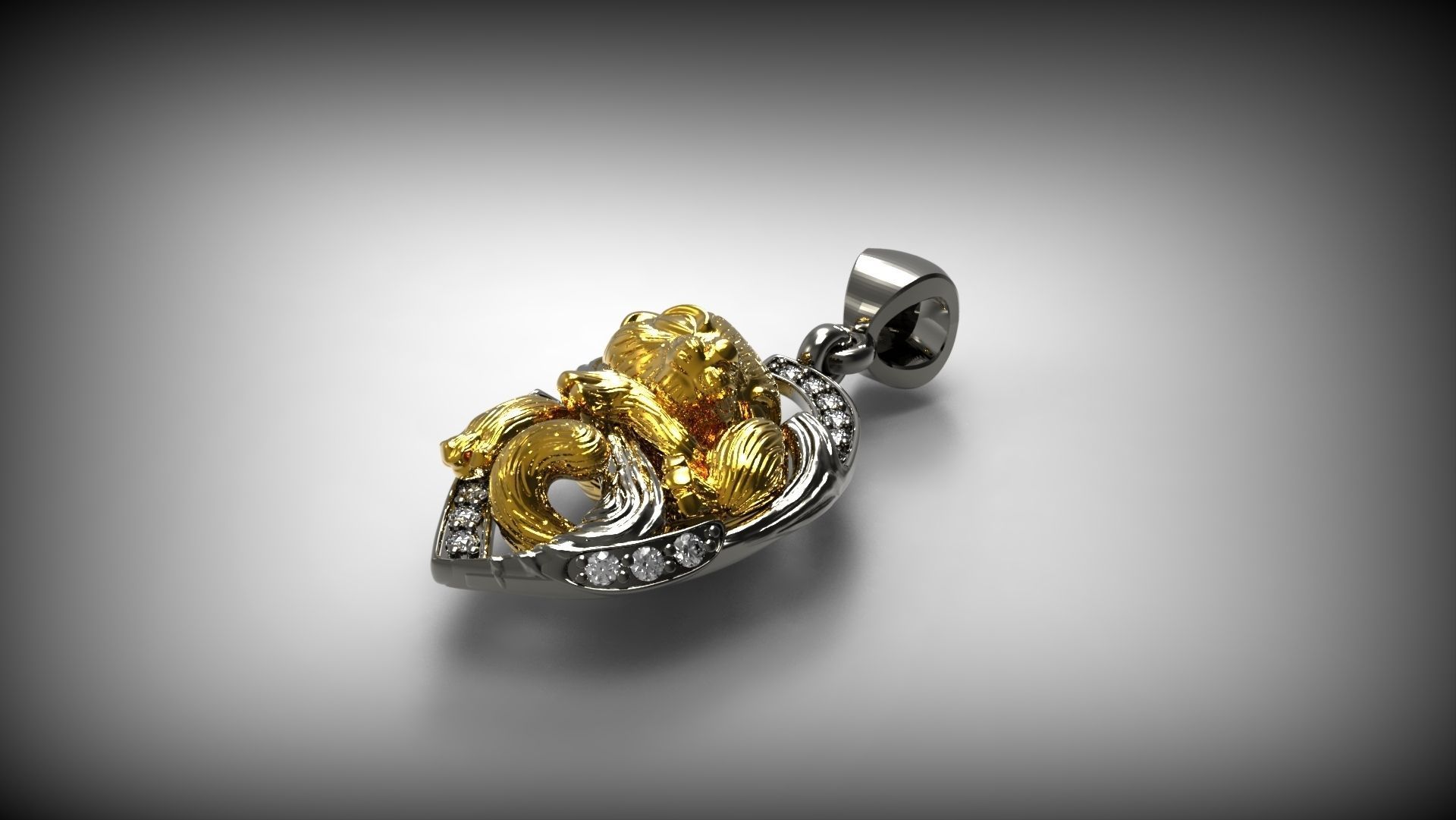 Tiger Cub Pendant Free 3D print model_2