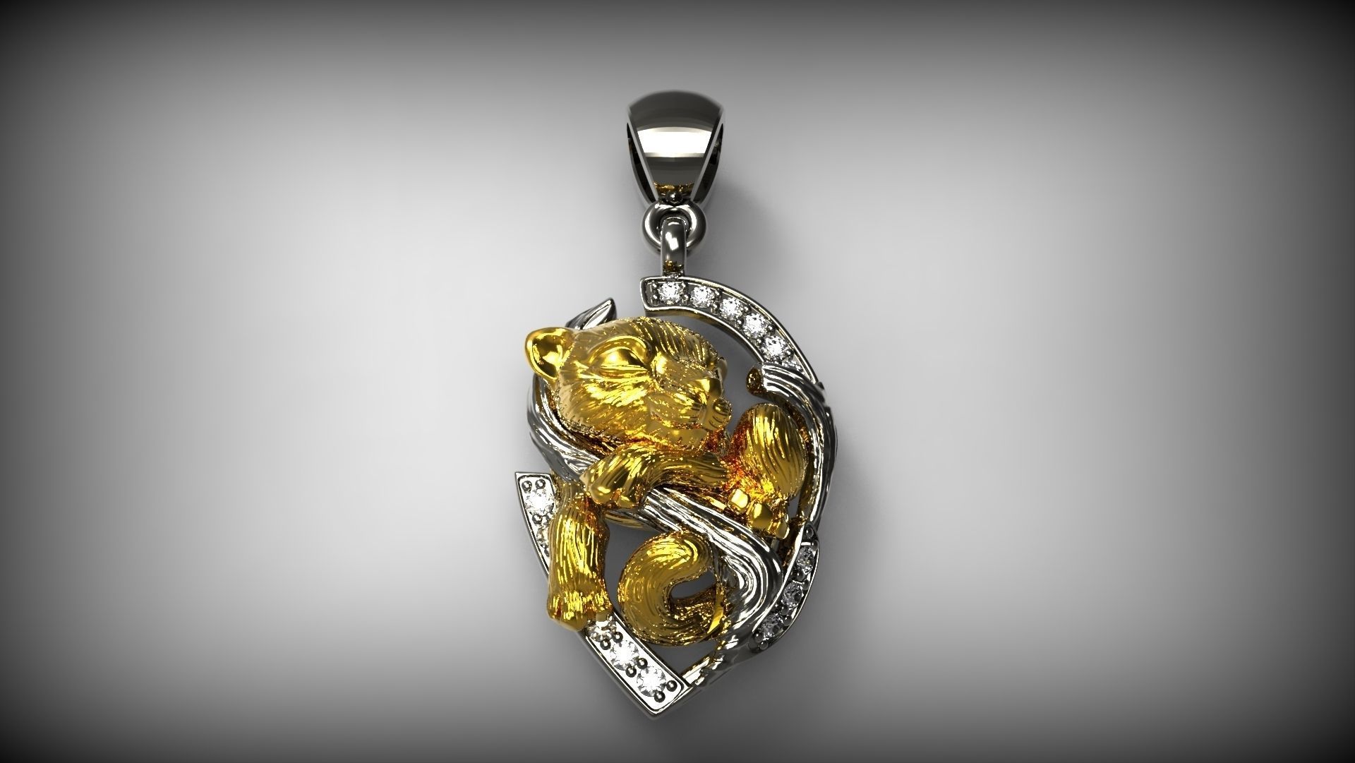 Tiger Cub Pendant Free 3D print model_1