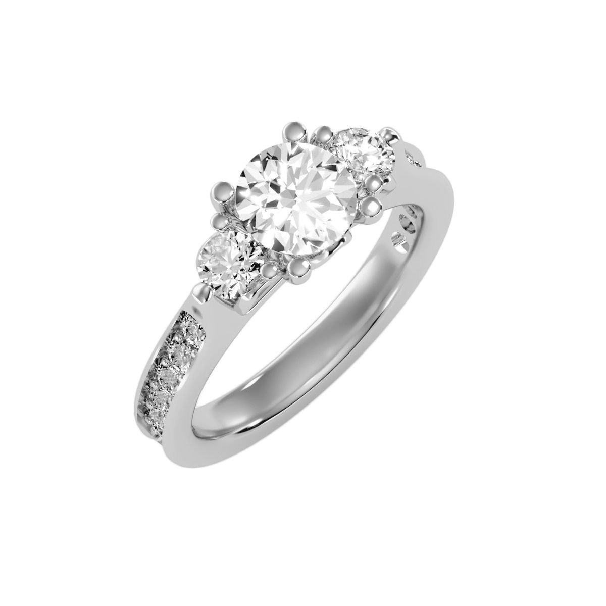 solitaire wedding engagement women ring 3dm render detail 3D print model_5