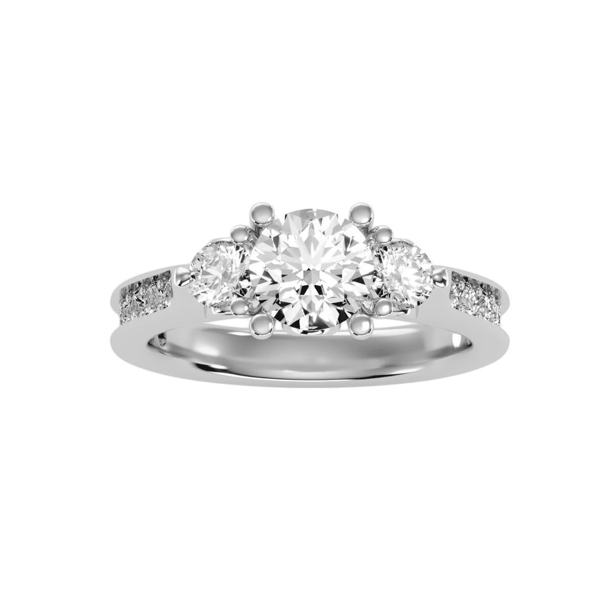 solitaire wedding engagement women ring 3dm render detail 3D print model_7