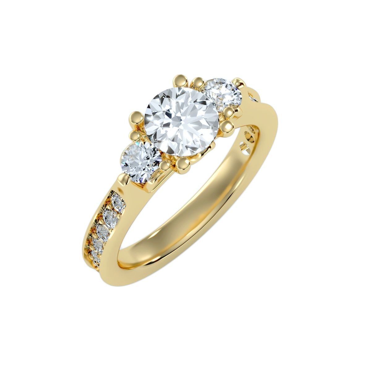 solitaire wedding engagement women ring 3dm render detail 3D print model_9