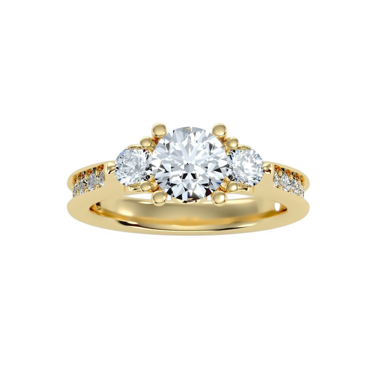 solitaire wedding engagement women ring 3dm render detail 3D print model_11