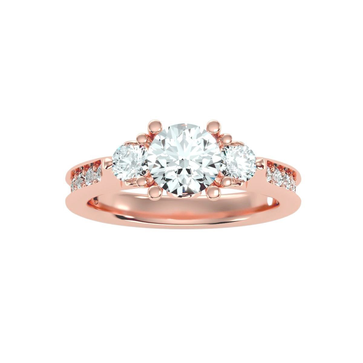 solitaire wedding engagement women ring 3dm render detail 3D print model_3