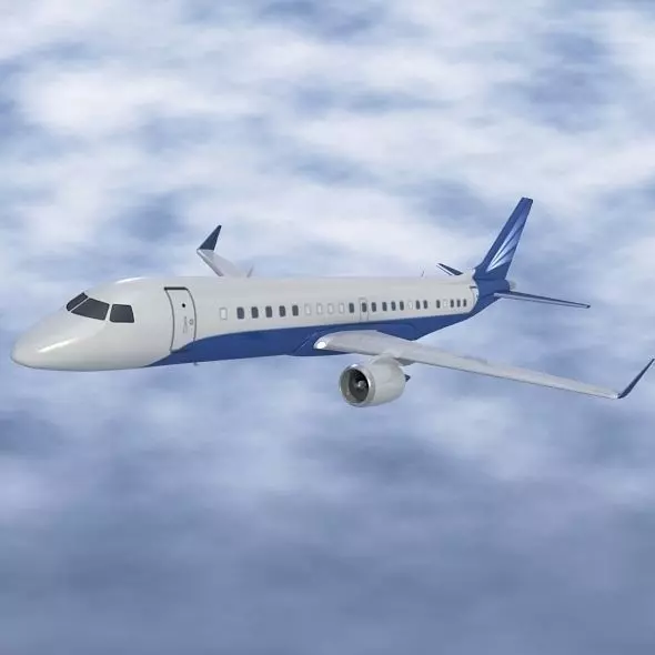 Embraer Lineage 1000 executive jet Low-poly 3D model