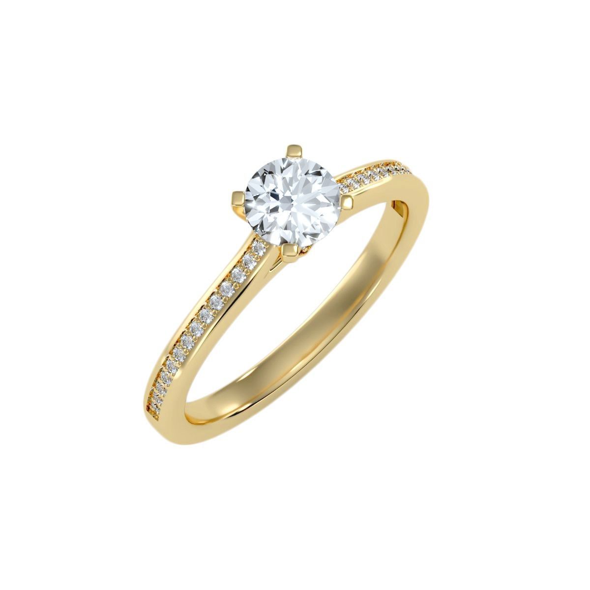 solitaire wedding engagement women ring 3dm render detail 3D print model_9