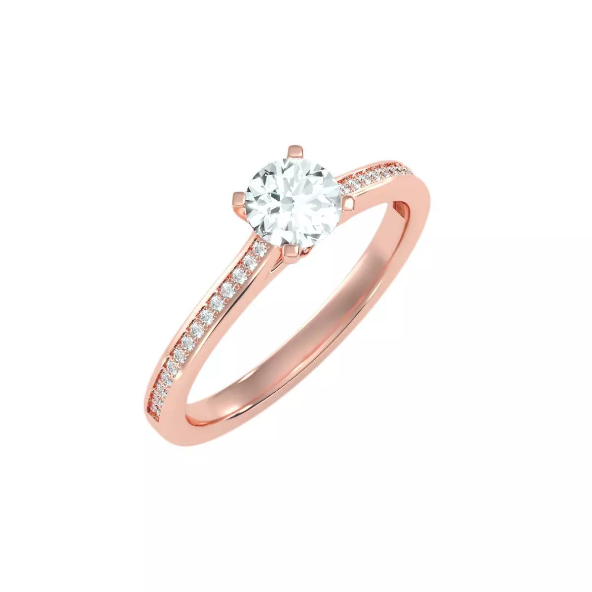 solitaire wedding engagement women ring 3dm render detail 3D print model_0