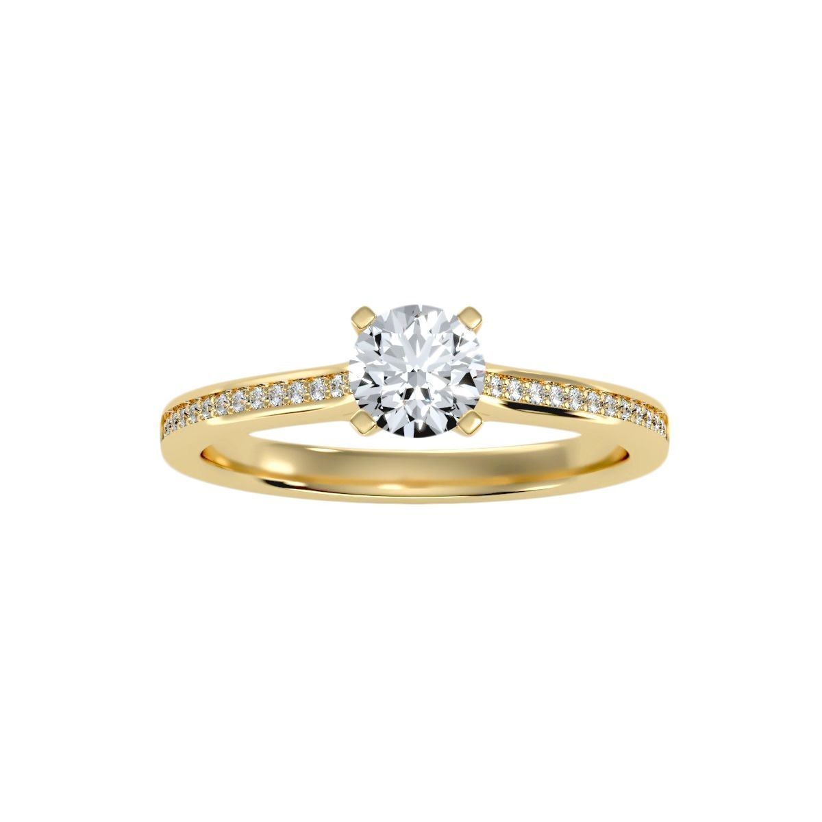 solitaire wedding engagement women ring 3dm render detail 3D print model_11