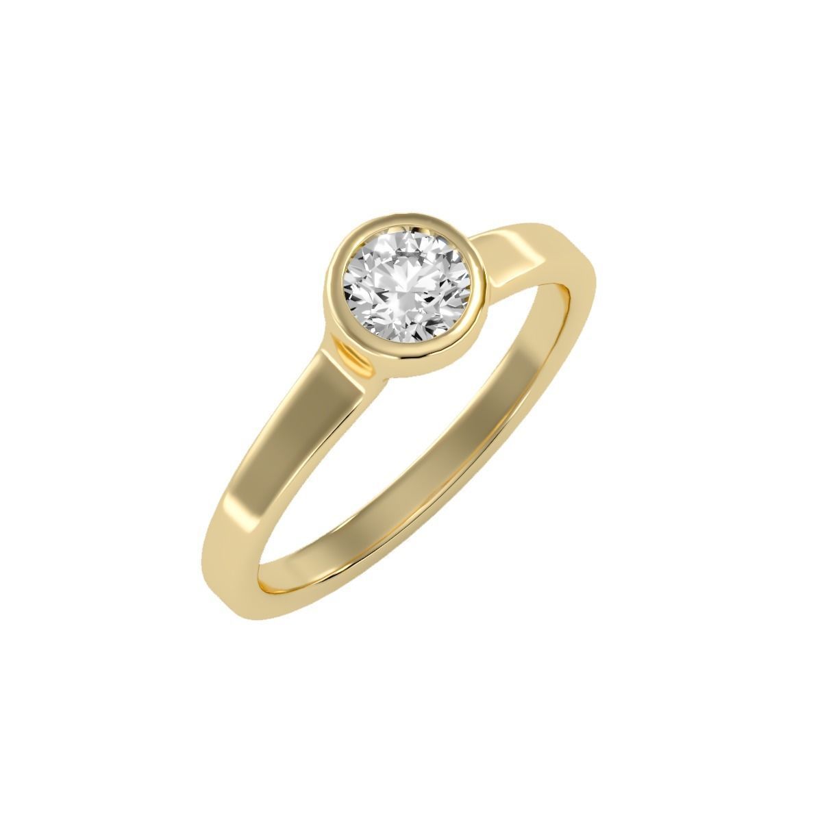 solitaire wedding engagement women ring 3dm render detail 3D print model_9