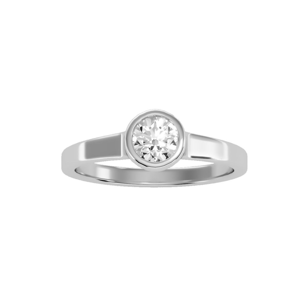solitaire wedding engagement women ring 3dm render detail 3D print model_7