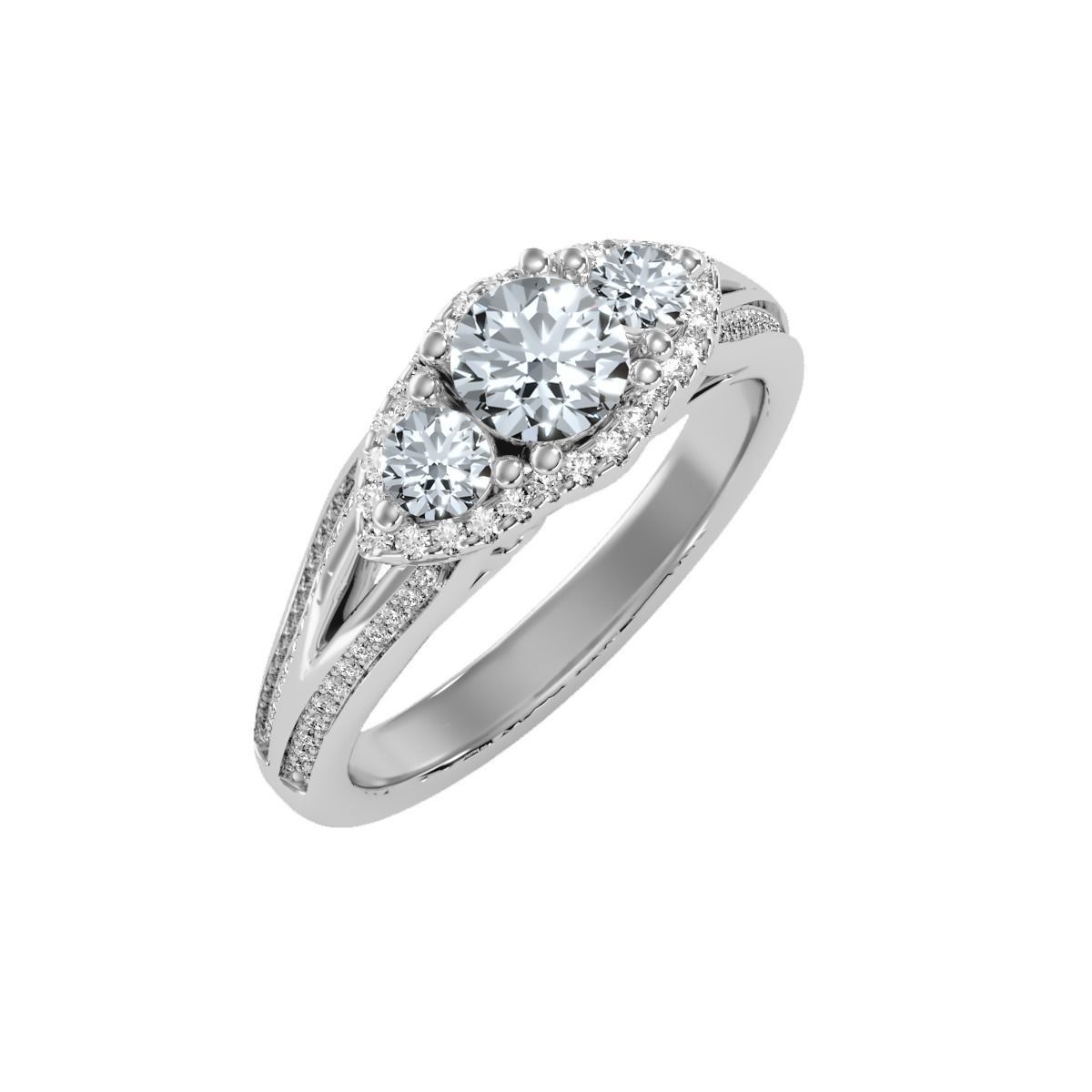 solitaire wedding engagement women ring 3dm render detail 3D print model_6