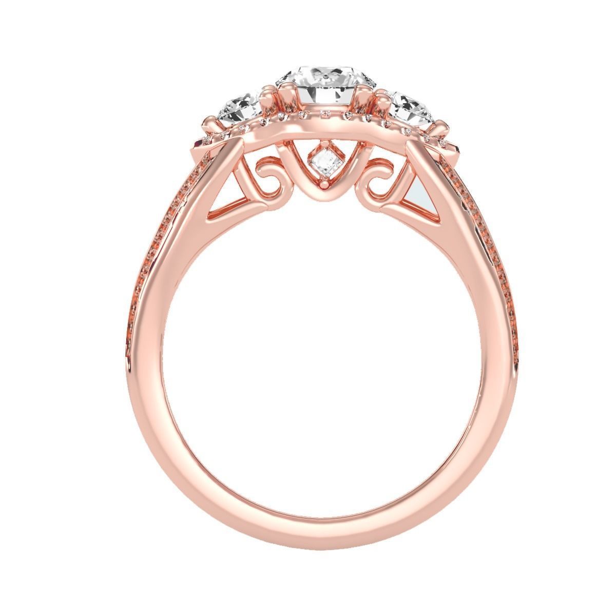 solitaire wedding engagement women ring 3dm render detail 3D print model_2