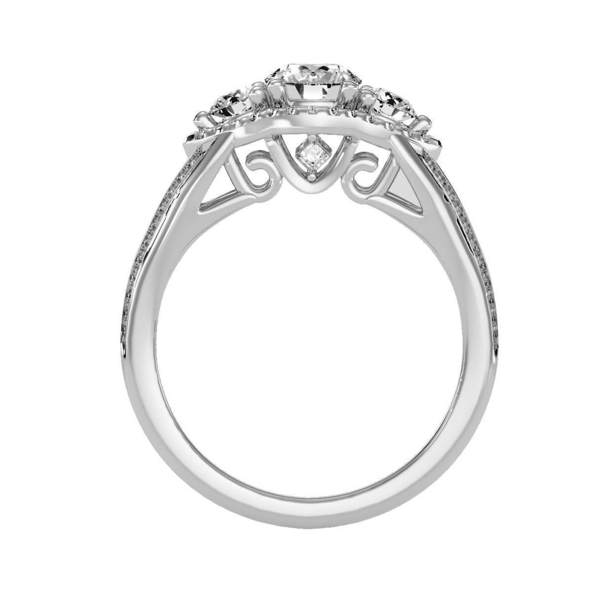 solitaire wedding engagement women ring 3dm render detail 3D print model_5