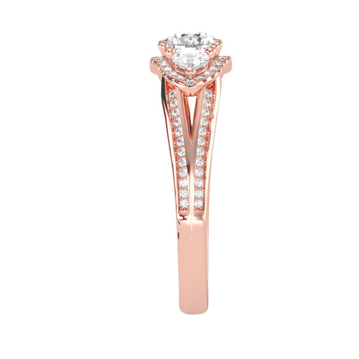 solitaire wedding engagement women ring 3dm render detail 3D print model_3