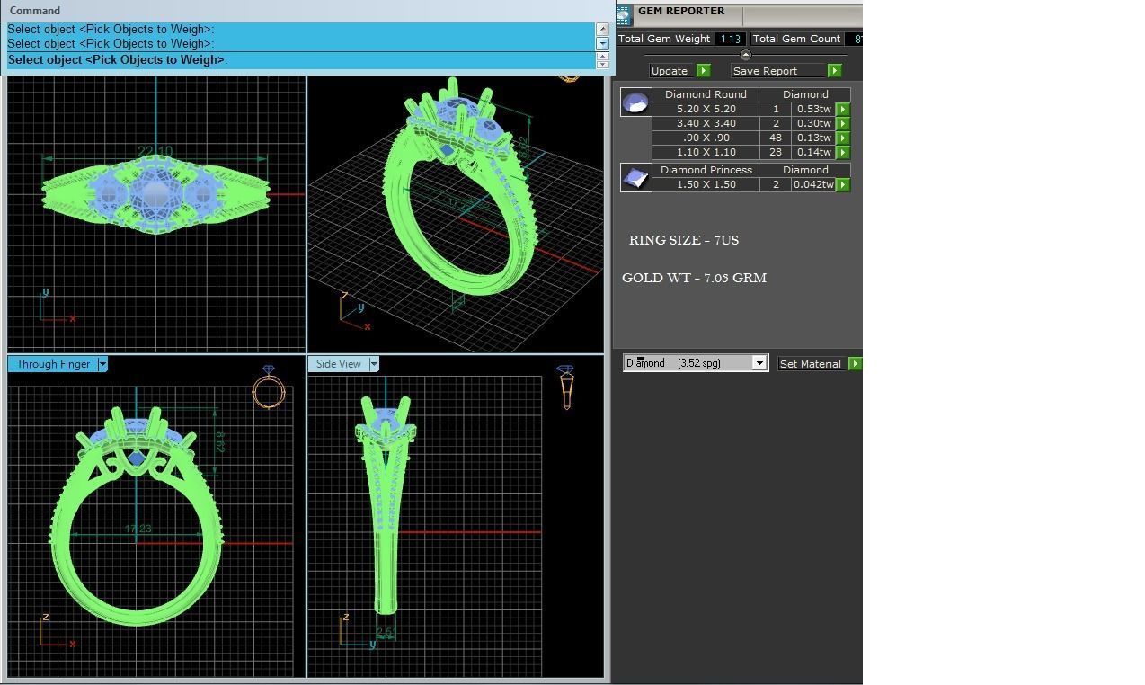 solitaire wedding engagement women ring 3dm render detail 3D print model_1