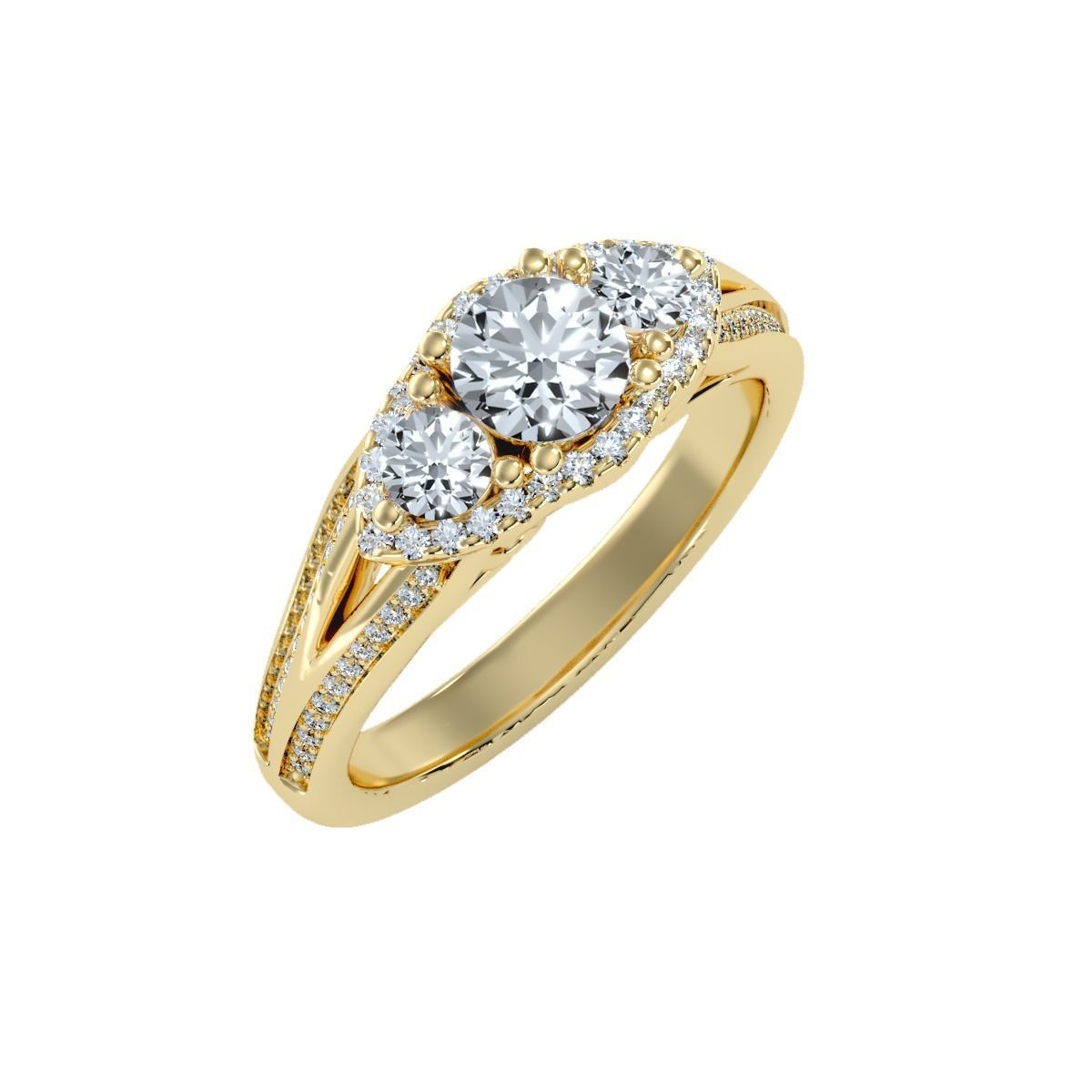 solitaire wedding engagement women ring 3dm render detail 3D print model_10