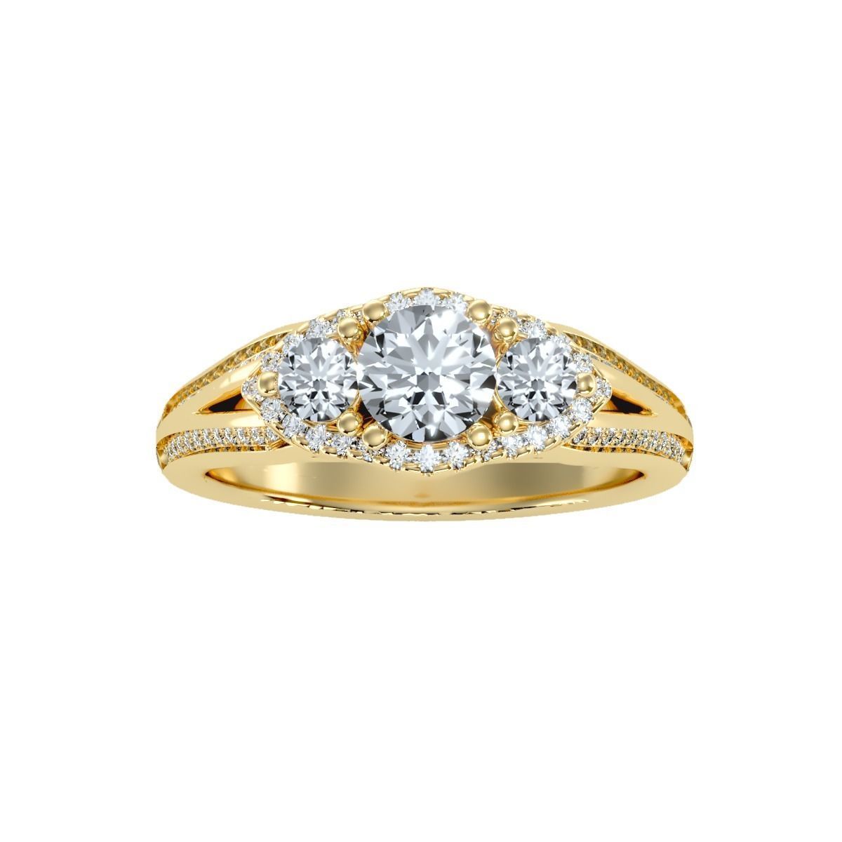 solitaire wedding engagement women ring 3dm render detail 3D print model_12