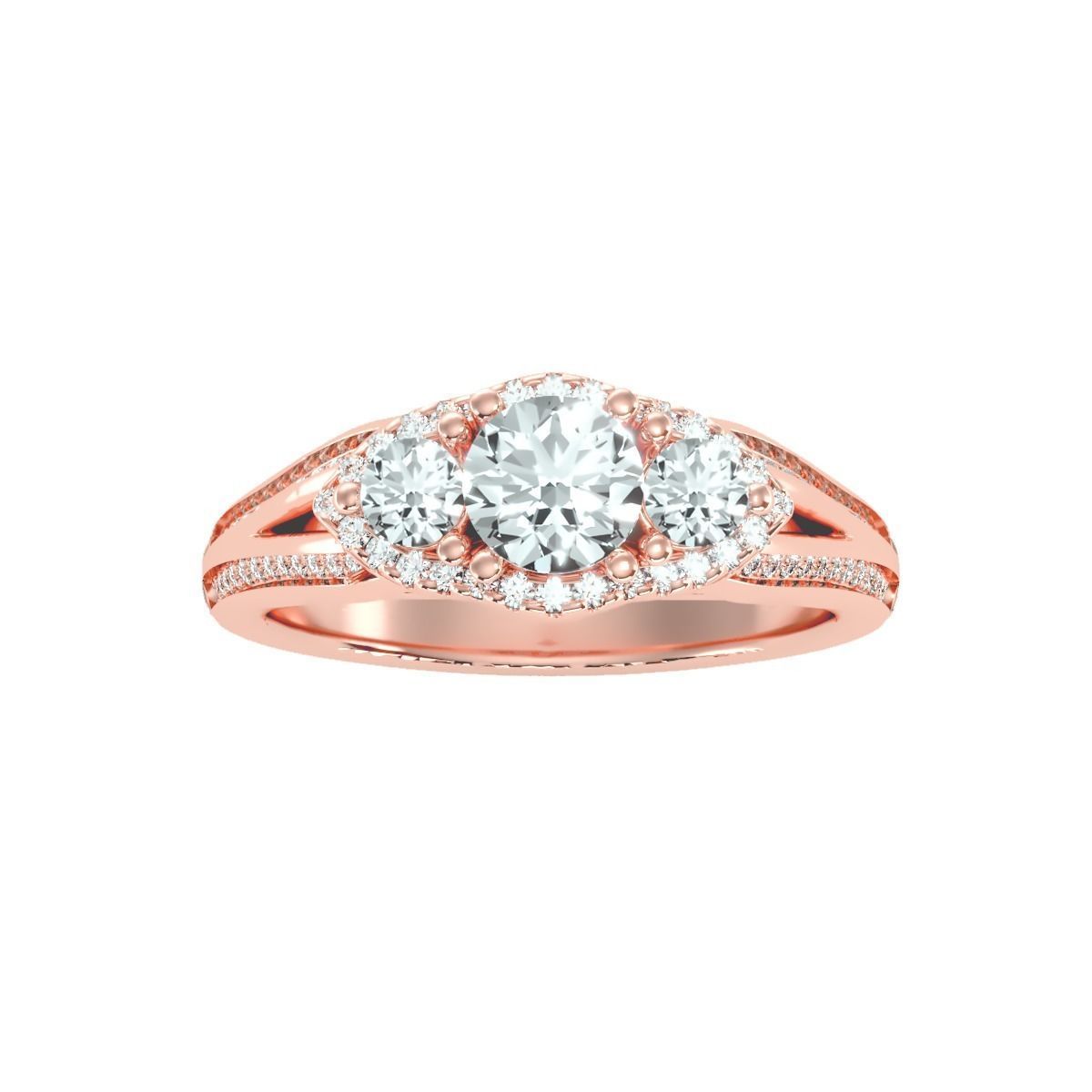 solitaire wedding engagement women ring 3dm render detail 3D print model_4