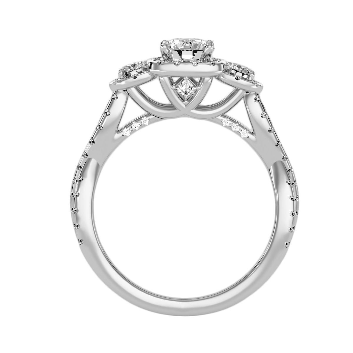solitaire wedding engagement women ring 3dm render detail 3D print model_4