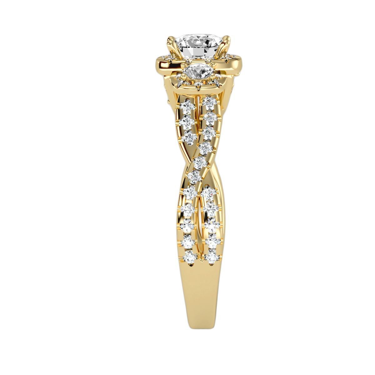 solitaire wedding engagement women ring 3dm render detail 3D print model_10