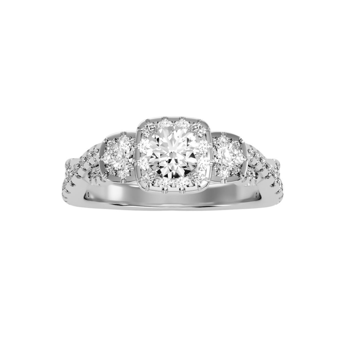 solitaire wedding engagement women ring 3dm render detail 3D print model_7